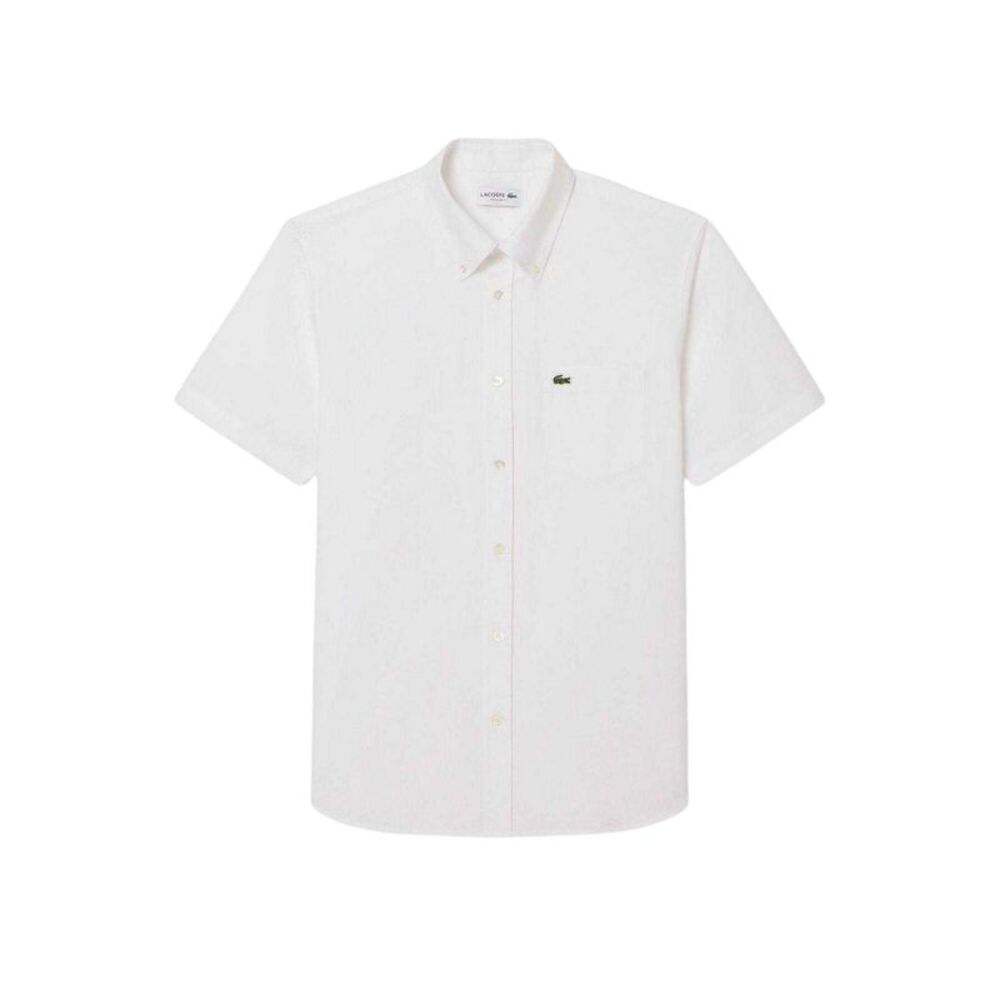 Lacoste Mens Embroidered Logo Oxford Shirt / White